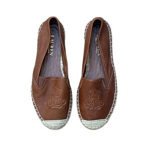 Ralph Lauren Brown Leather Espadrille Flats – Size 6.5 (fits like 7)